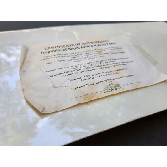 South African 1994 Voting Ballot Election Mandela W Certificate Of Authenticity - Picture 15 of 16